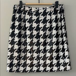 NWT Tyler Böe Cindy Woven Sequin Houndstooth Skirt Size 6 in Black and White